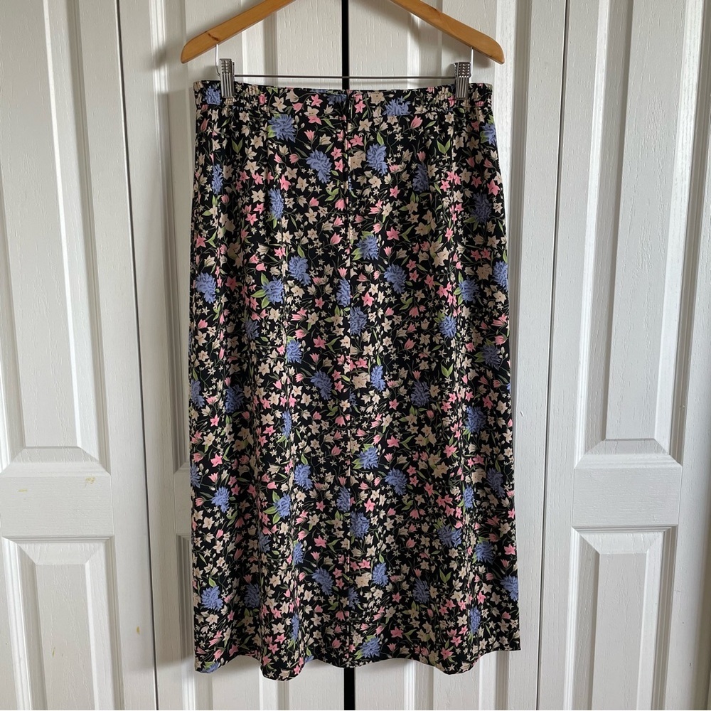 Sag Harbor Long Floral Skirt Women’s M Petite Boho Cottagecore Cabin Earthy EUC - Picture 5 of 13